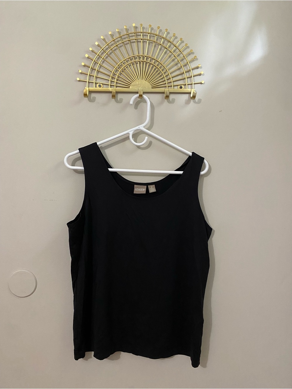 Chico's Black Scoop Neck Tank Top